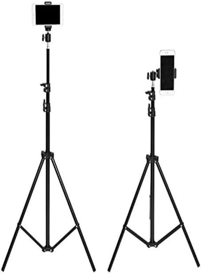 MOIZ 7 Feet Big Tripod Stand for Phone and Camera Adjustable Aluminium Alloy Big Tripod Stand Holder,Photo-Video Shoot,TIK Tok/YouTube Videos with Mobile Clip Holder Bracket